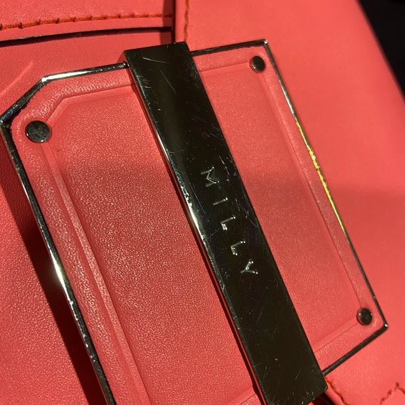 Milly Pink Cambridge Neon Coral Crossbody Purse - Picture 2 of 10